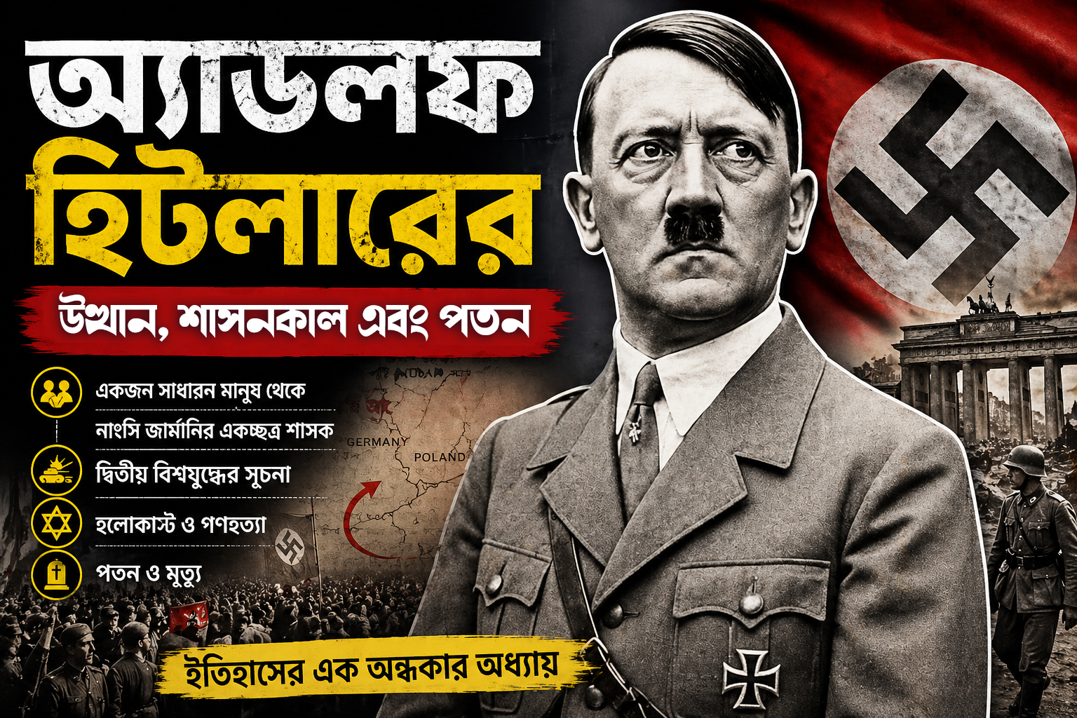 অ্যাডলফ হিটলার: উত্থান ও পতনের ইতিহাস: ৫০টি MCQ