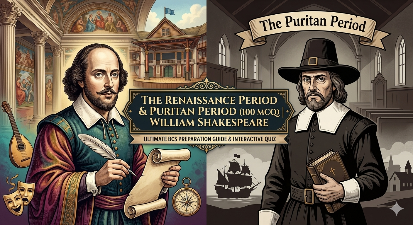 The Renaissance Period (1500-1660) এবং Puritan Period-এর ওপর সবচেয়ে গুরুত্বপূর্ণ MCQ